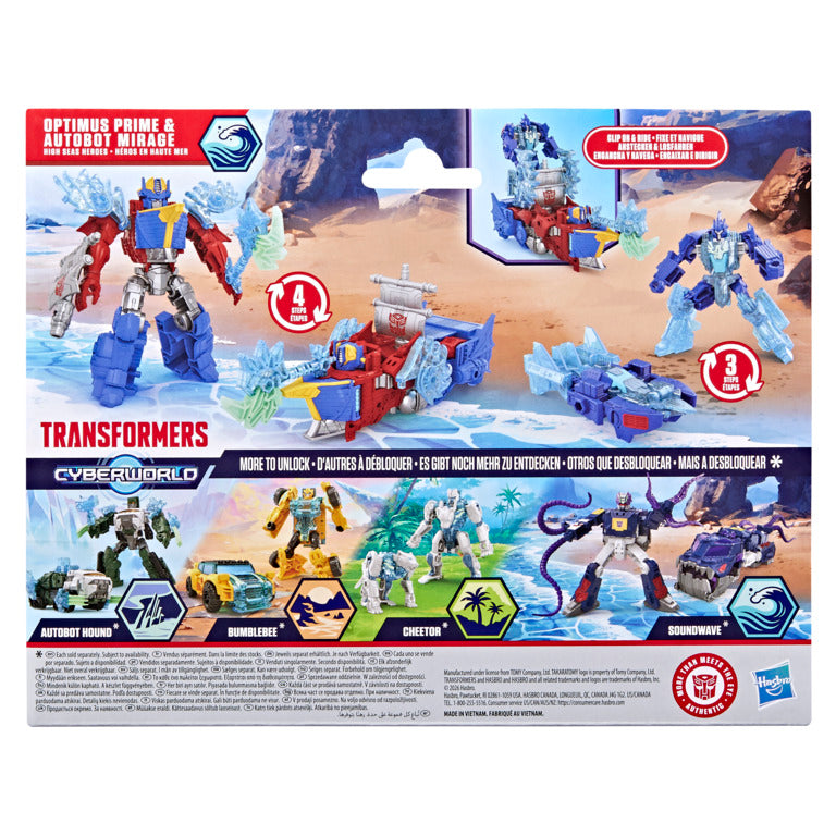 Transformers Cyberworld Optimus Prime & Autobot Mirage High Seas Heroes Energon Surge Action Figure 2-Pack