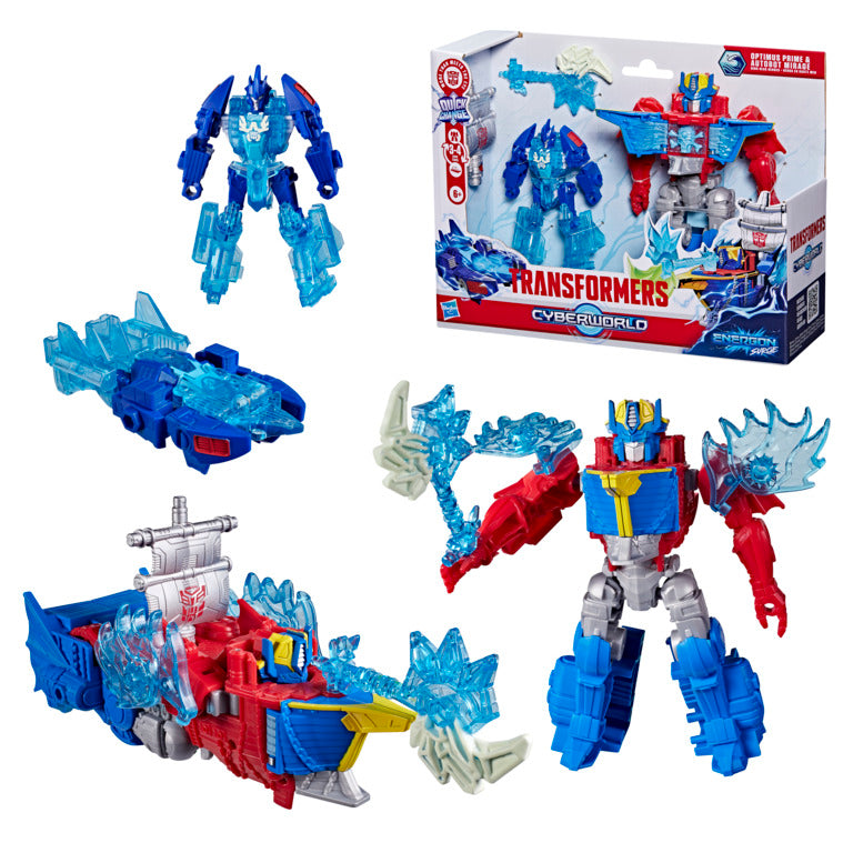 Transformers Cyberworld Optimus Prime & Autobot Mirage High Seas Heroes Energon Surge Action Figure 2-Pack