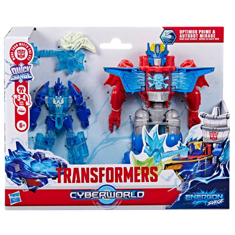 Transformers Cyberworld Optimus Prime & Autobot Mirage High Seas Heroes Energon Surge Action Figure 2-Pack