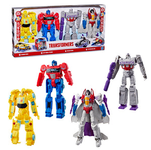 Transformers Mega Changer 4-Pack Of 11-Inch Action Figures: Optimus Prime, Bumblebee, Megatron, And Starscream