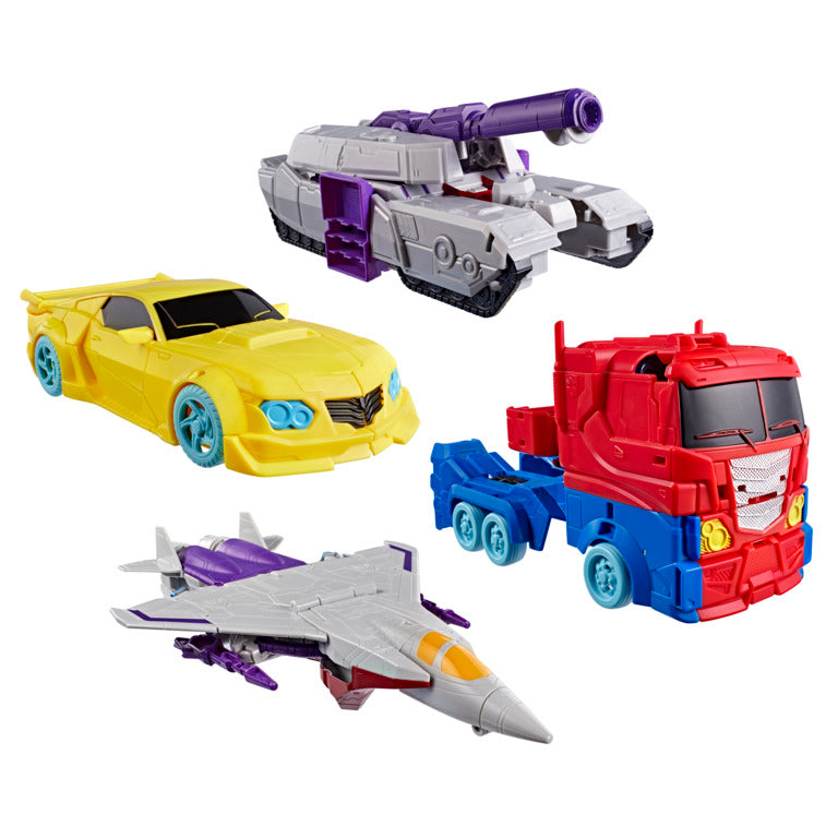 Transformers Mega Changer 4-Pack Of 11-Inch Action Figures: Optimus Prime, Bumblebee, Megatron, And Starscream