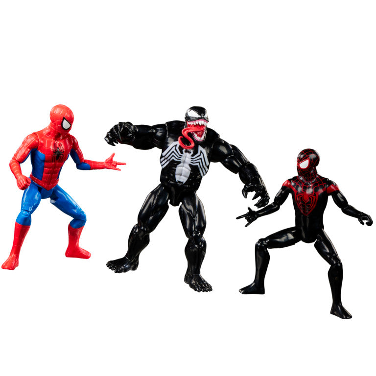 Marvel Titan Series Spider-Man, Venom, Miles Morales Action Figure 3-Pack