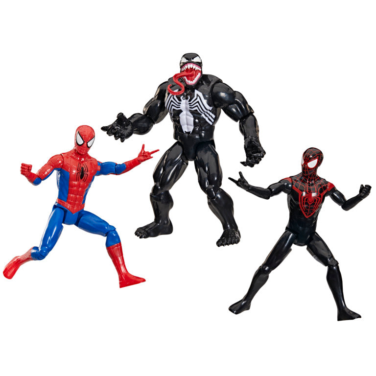 Marvel Titan Series Spider-Man, Venom, Miles Morales Action Figure 3-Pack