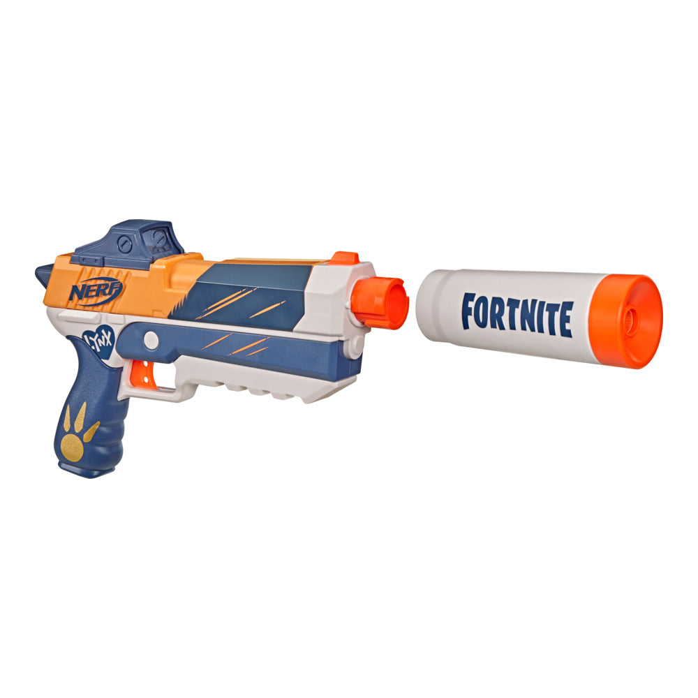 Nerf Fortnite Sp-Meowscles Dart Blaster, 3-Dart Removable Clip, 6 Nerf Elite Foam Darts, Removable Barrel