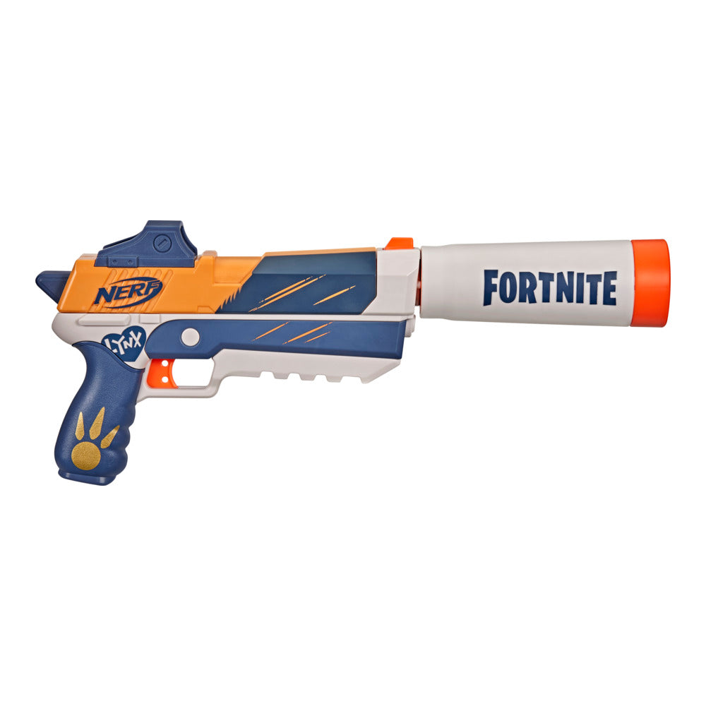 Nerf Fortnite Sp-Meowscles Dart Blaster, 3-Dart Removable Clip, 6 Nerf Elite Foam Darts, Removable Barrel