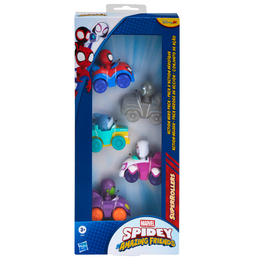Marvel Spidey And His Amazing Friends Superrollers Action Hero Pack 2.2 Inch Toy Cars
