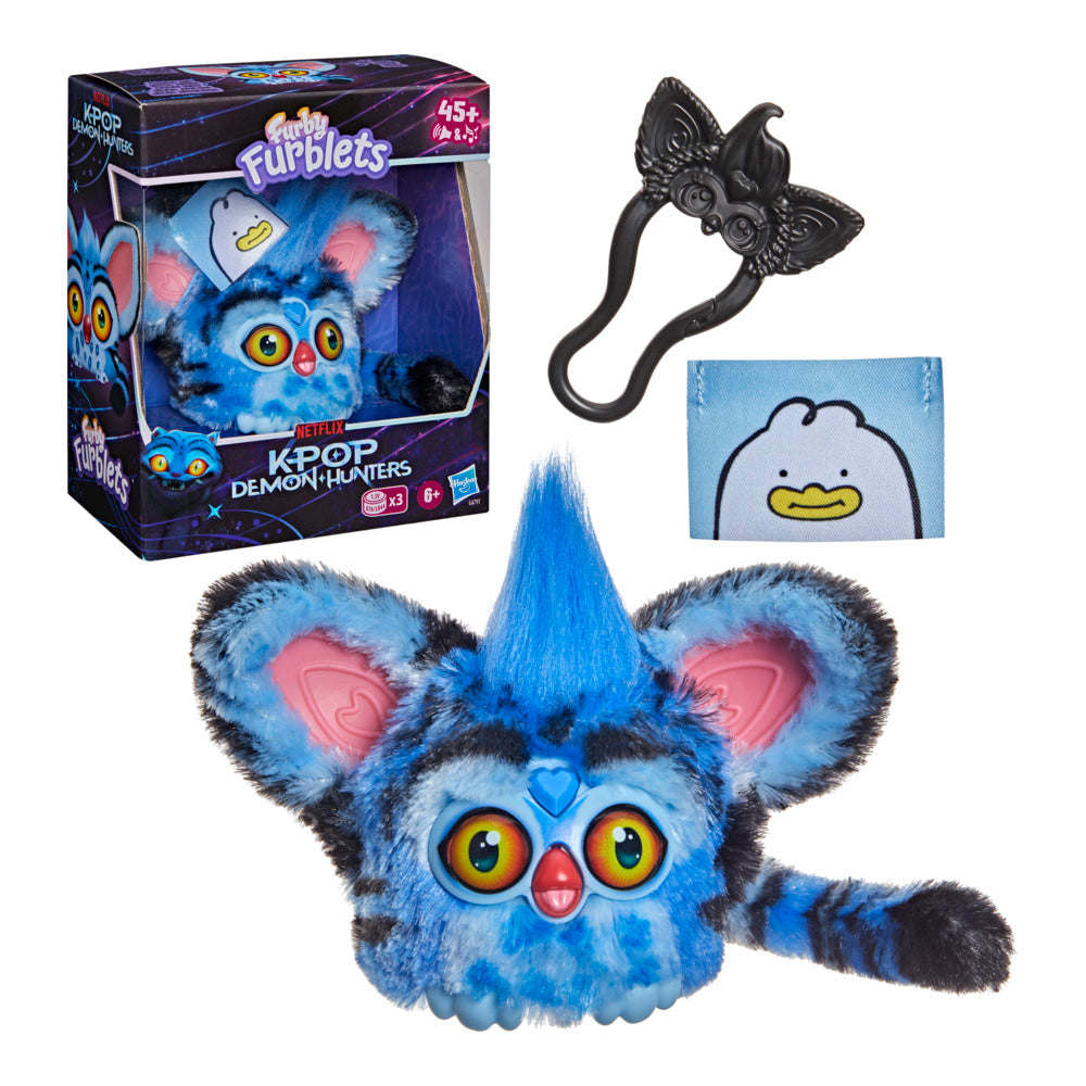 Furby Furblets Kpop Demon Hunters Derpy Tiger, Collectible 3" Mini Plush Electronic Toy