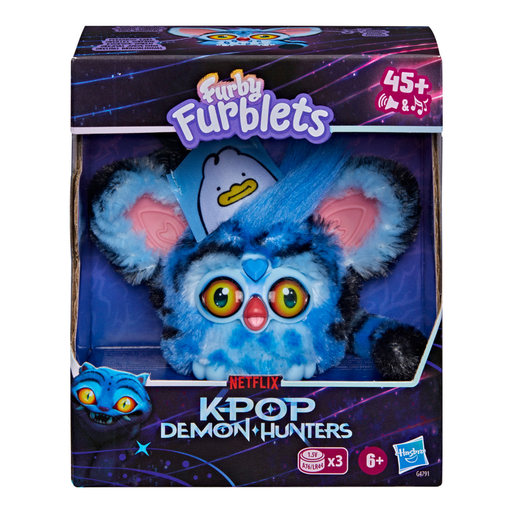 Furby Furblets Kpop Demon Hunters Derpy Tiger, Collectible 3" Mini Plush Electronic Toy