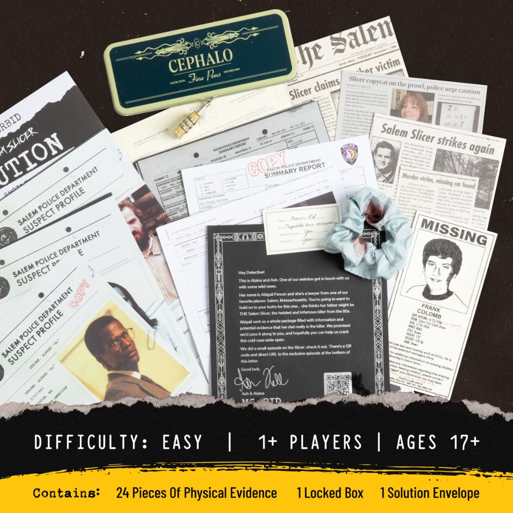 Hunt A Killer Morbid The Salem Slicer Murder Mystery Game