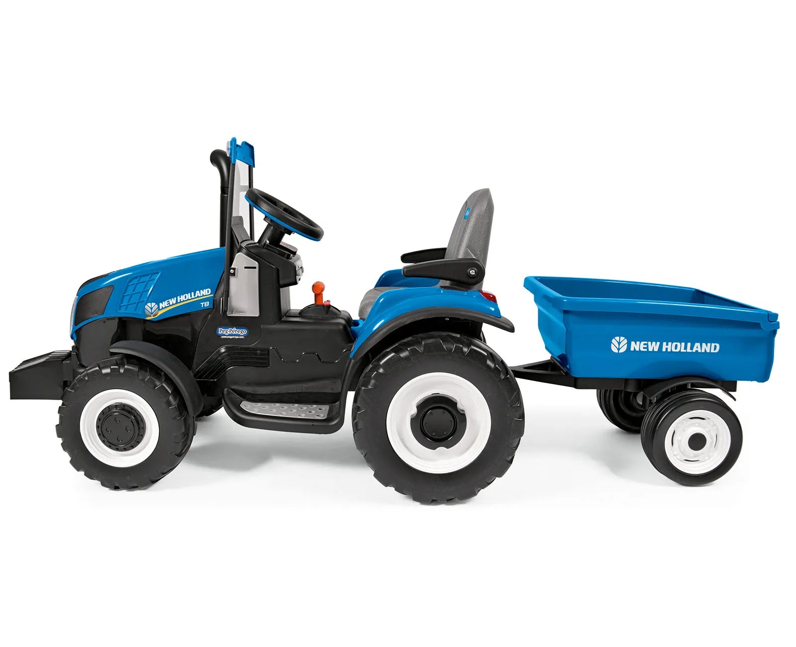 Peg Perego New Holland T8 12V Electric Ride On With Trailer