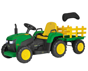 Peg Perego John Deere Farm Power Tractor And Trailer With Remote Control
