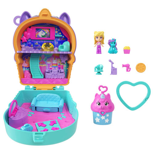 Polly Pocket Dream Treat Unicorn Compact Playset With 1 Micro Doll And Pet