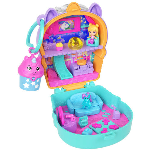 Polly Pocket Dream Treat Unicorn Compact Playset With 1 Micro Doll And Pet