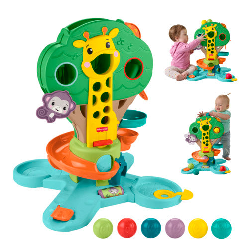 Fisher-Price Sit-To-Stand Jungle Tree, Baby To Toddler Musical Ball Drop Play Center With 6 Balls
