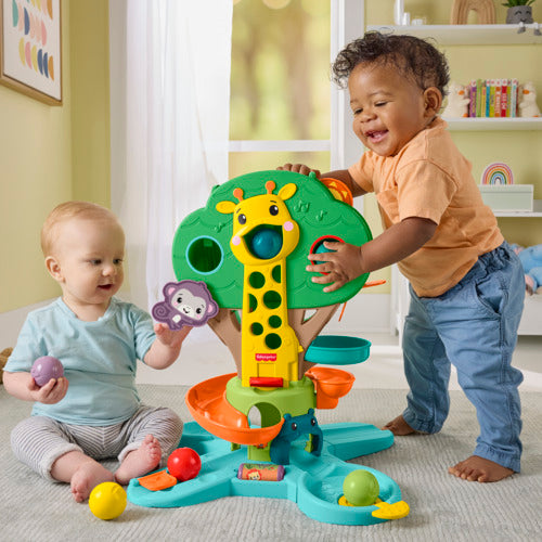 Fisher-Price Sit-To-Stand Jungle Tree, Baby To Toddler Musical Ball Drop Play Center With 6 Balls