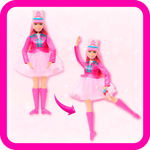 Barbie In The Nutcracker Daisy Ballerina Doll With Articulated Ankles And Candy Cane Baton