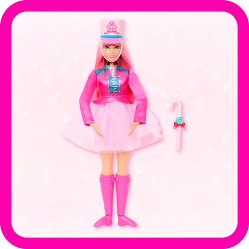 Barbie In The Nutcracker Daisy Ballerina Doll With Articulated Ankles And Candy Cane Baton