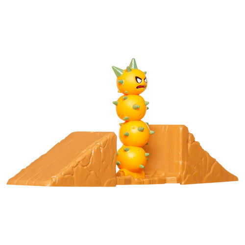 Hot Wheels Mario & Luigi Desert Jump Track Set With 1:64 Scale Mario And Luigi Motorcycles And 1 Ramp With A Knock-Down Pokey
