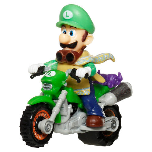 Hot Wheels Mario & Luigi Desert Jump Track Set With 1:64 Scale Mario And Luigi Motorcycles And 1 Ramp With A Knock-Down Pokey