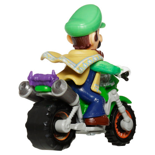 Hot Wheels Mario & Luigi Desert Jump Track Set With 1:64 Scale Mario And Luigi Motorcycles And 1 Ramp With A Knock-Down Pokey