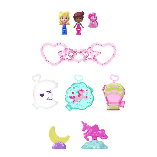 Polly Pocket Unicorn Travel Backpack Playset With 2 Micro Dolls & Fantasy Accessories