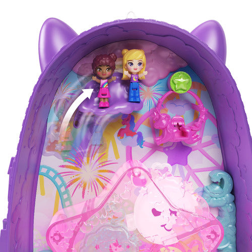 Polly Pocket Unicorn Travel Backpack Playset With 2 Micro Dolls & Fantasy Accessories