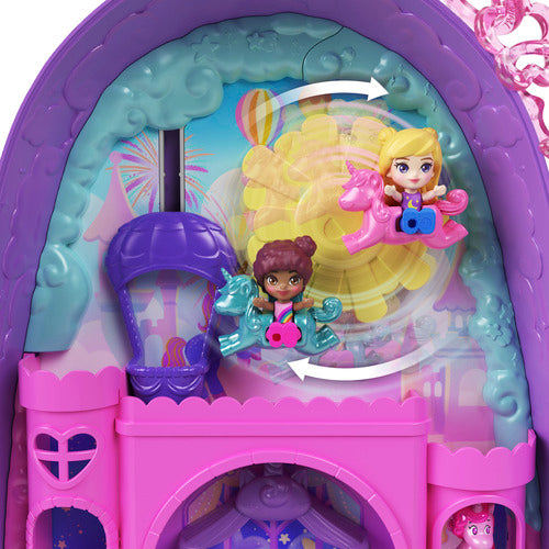 Polly Pocket Unicorn Travel Backpack Playset With 2 Micro Dolls & Fantasy Accessories