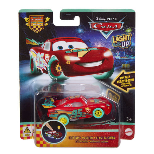 Disney And Pixar Cars 1:55 Scale Toy Vehicle With Colorful Light-Up Features Assortment