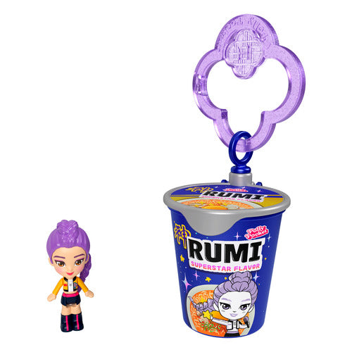 Polly Pocket X Kpop Demon Hunters Miniature Dolls, Toy Collectible Characters, Ramen Cup Keychain Assortment