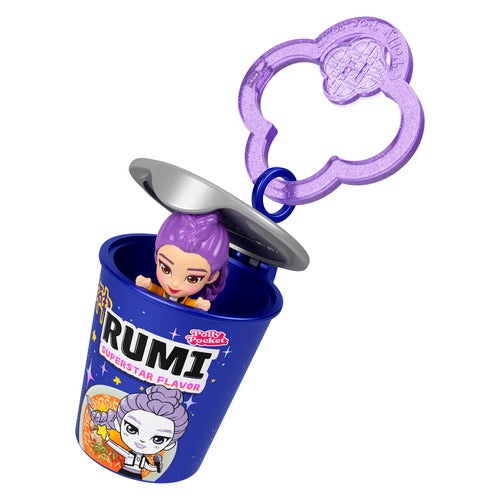 Polly Pocket X Kpop Demon Hunters Miniature Dolls, Toy Collectible Characters, Ramen Cup Keychain Assortment
