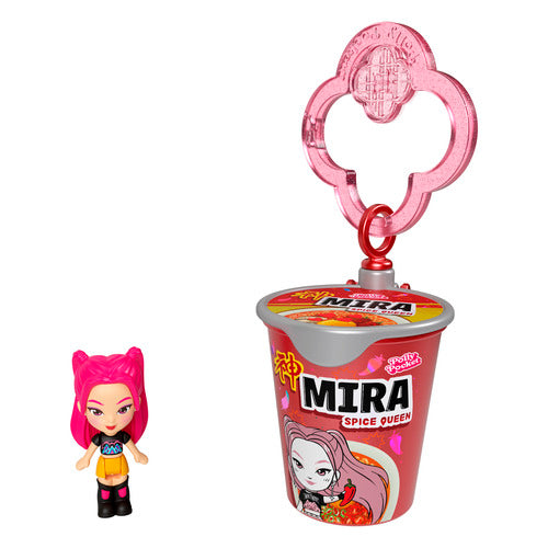 Polly Pocket X Kpop Demon Hunters Miniature Dolls, Toy Collectible Characters, Ramen Cup Keychain Assortment