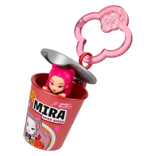 Polly Pocket X Kpop Demon Hunters Miniature Dolls, Toy Collectible Characters, Ramen Cup Keychain Assortment