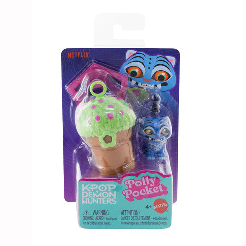 Polly Pocket X Kpop Demon Hunters Miniature Dolls, Toy Collectible Characters, Ramen Cup Keychain Assortment