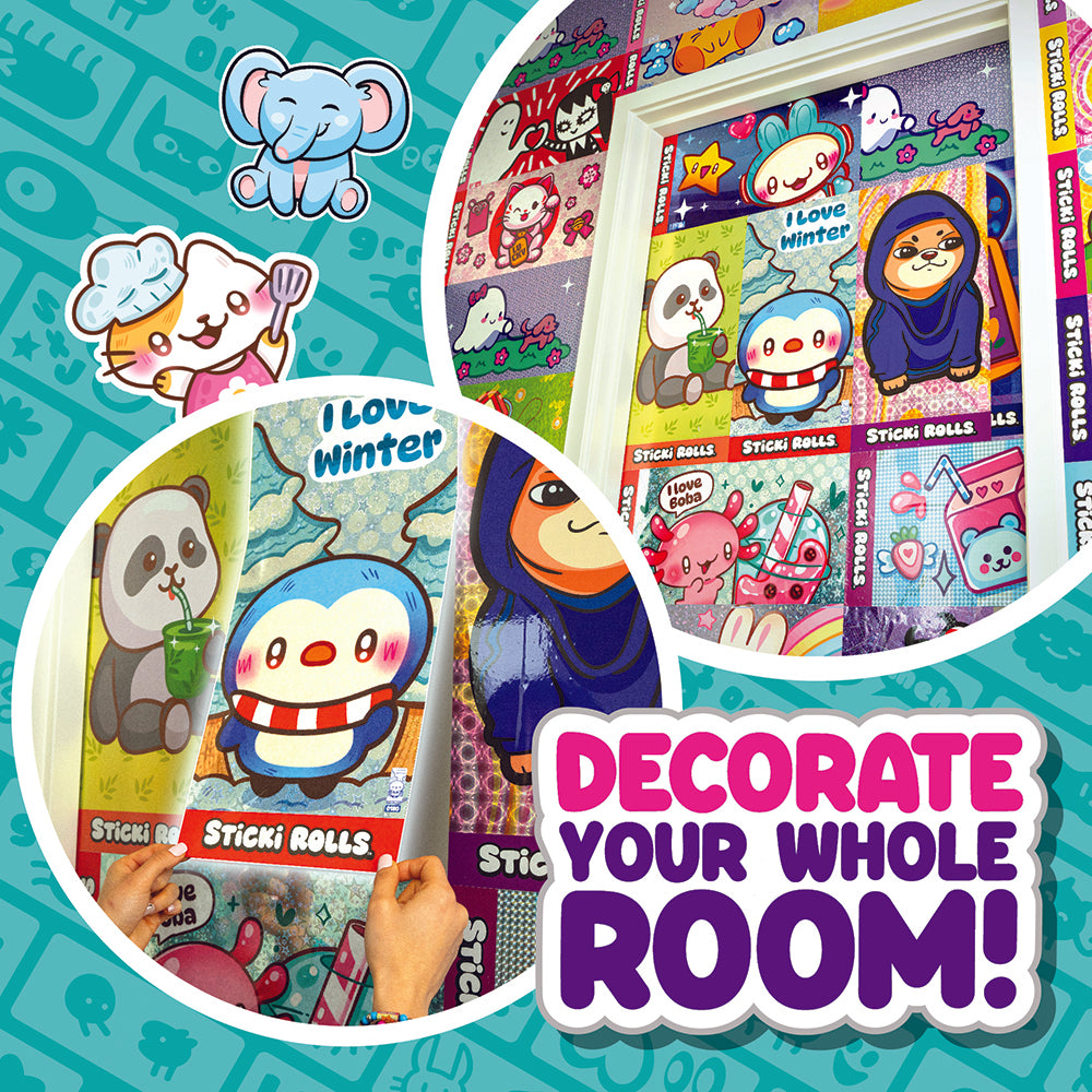 Sticki Rolls Jumbo Sticki Giant Wall Stickers 3 Pack Assortment