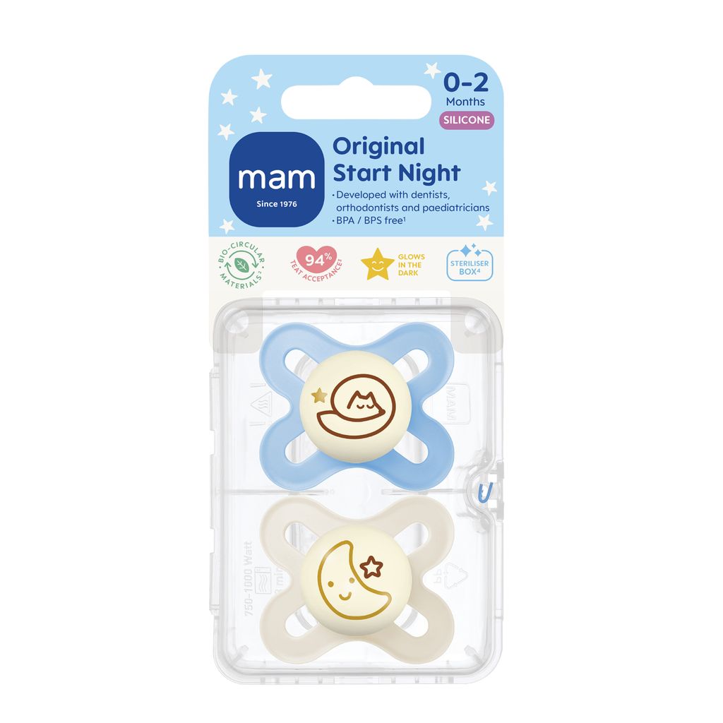 Mam Start Night Soothers 2 Pack 0-2 Months