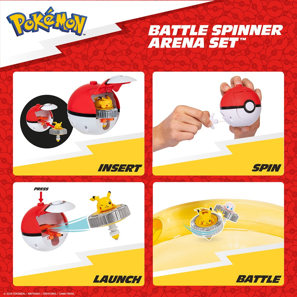 Pokémon Battle Spinner Arena Set - Two Battle Spinners With Two Poké Ball Spinner Launchers And Battle Arena