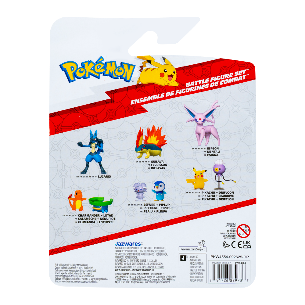 Pokémon Battle Figure 3 Pack - Features 2-Inch Poochyena And Totodile Plus 3-Inch Kabutops Battle Figures