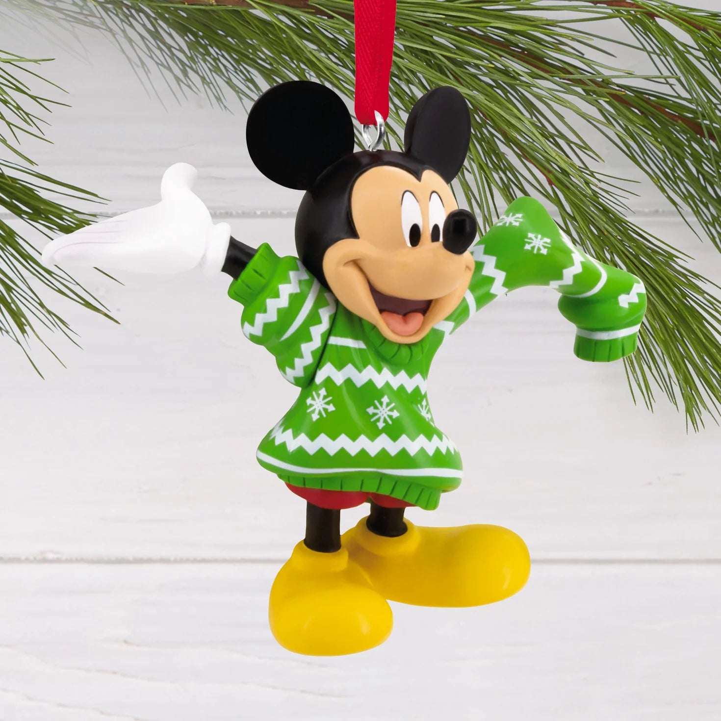 Hallmark Collectable Disney - Mickey Mouse In Oversized Jumper Ornament