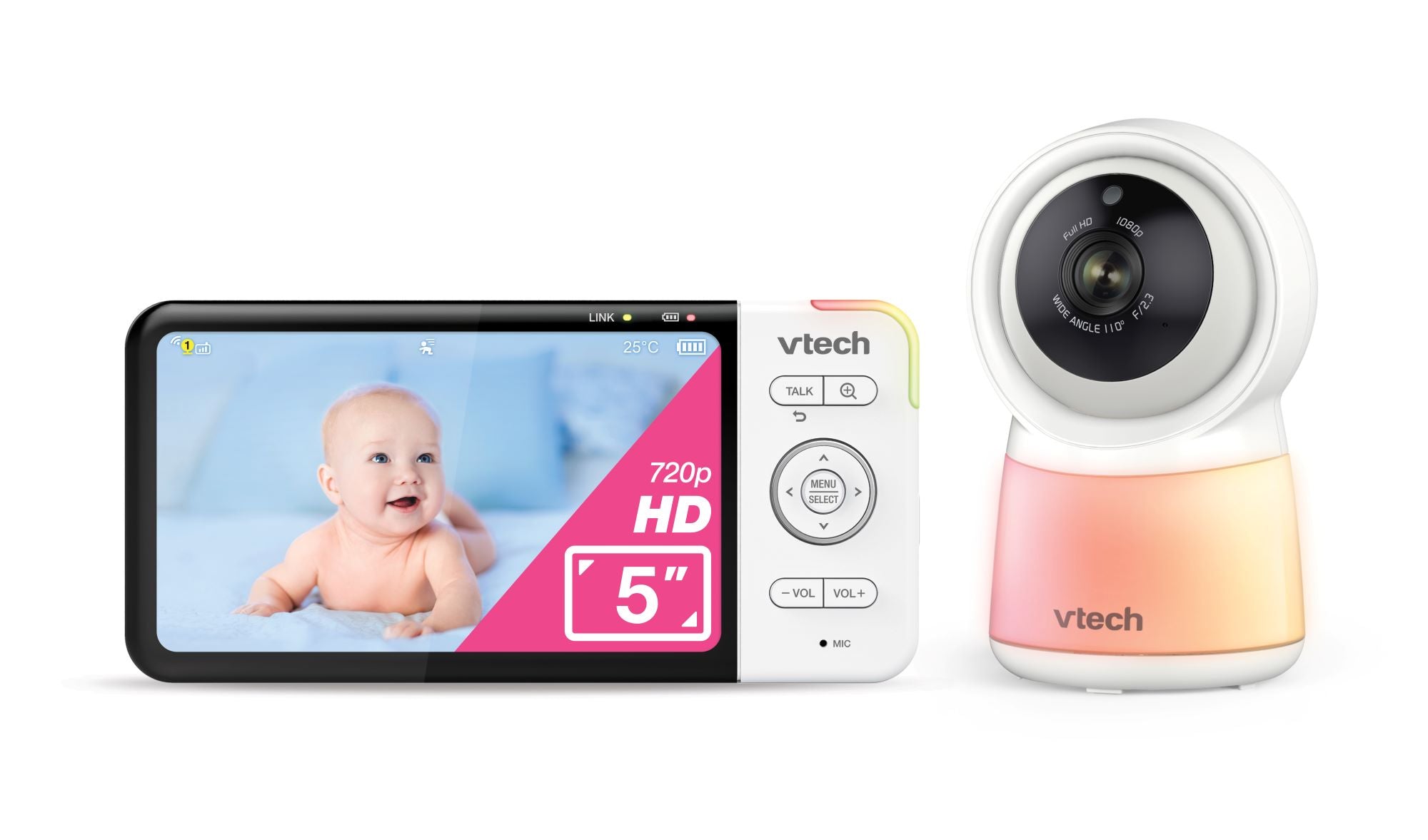 Vtech 5" Smart Wi-Fi 1080P Video Monitor With Night Light