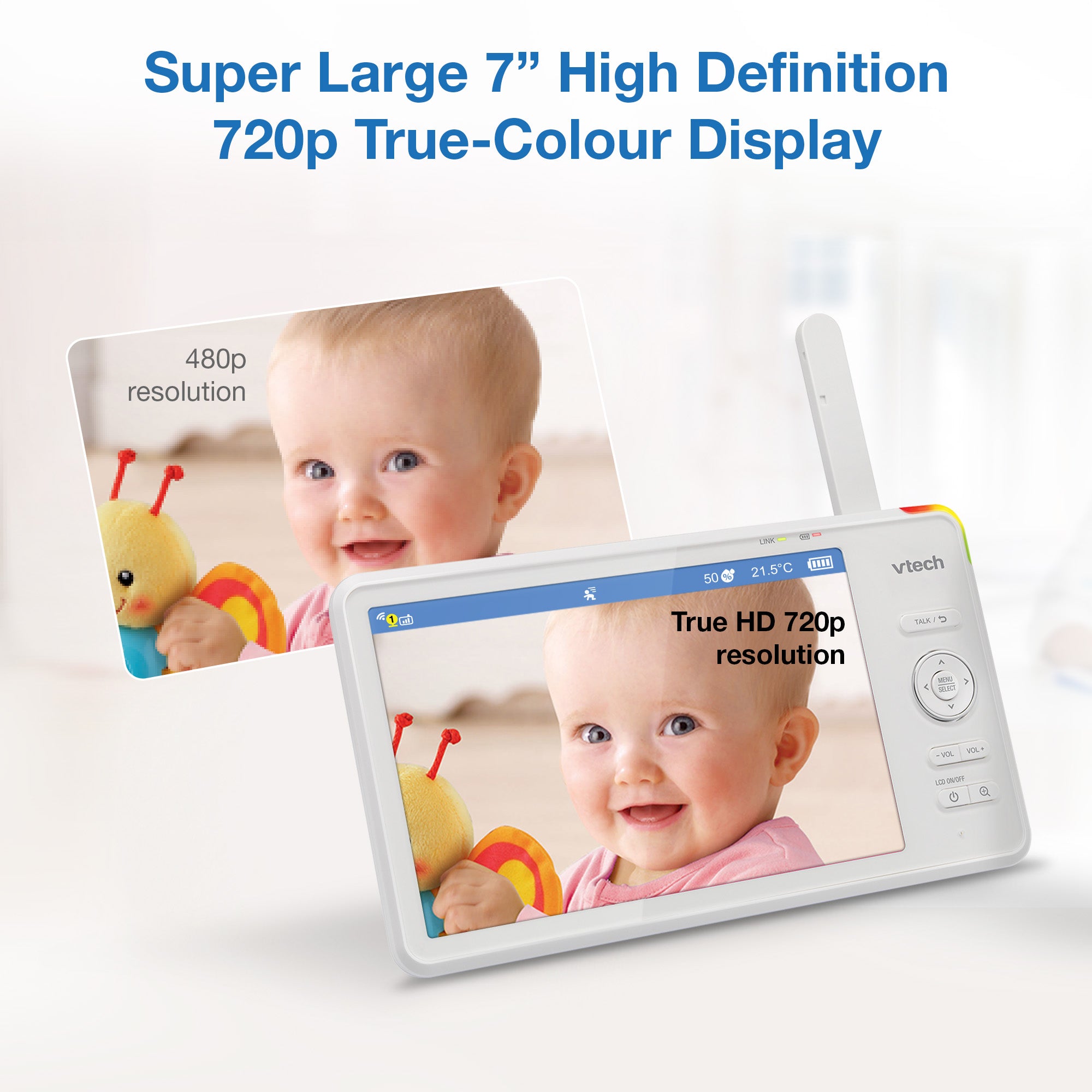 Vtech 7" Over-The-Cot Smart High Definition Video Monitor