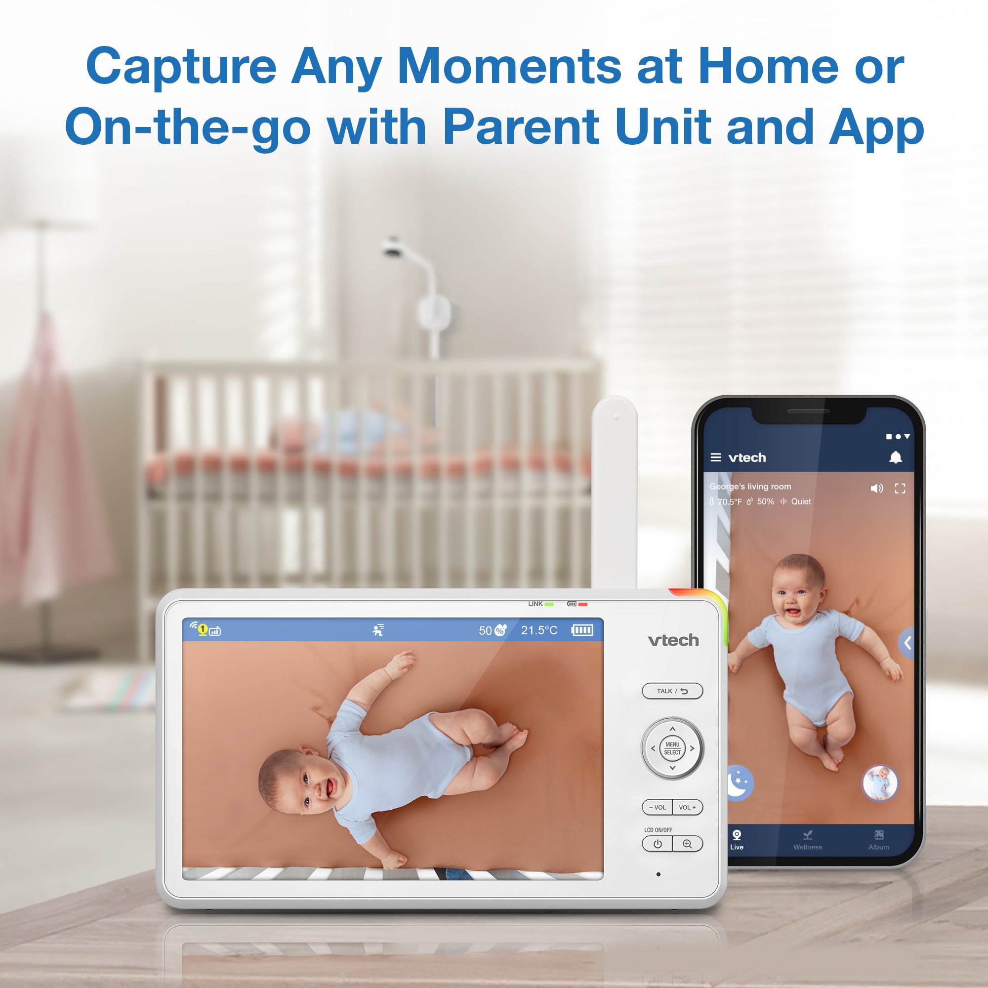 Vtech 7" Over-The-Cot Smart High Definition Video Monitor