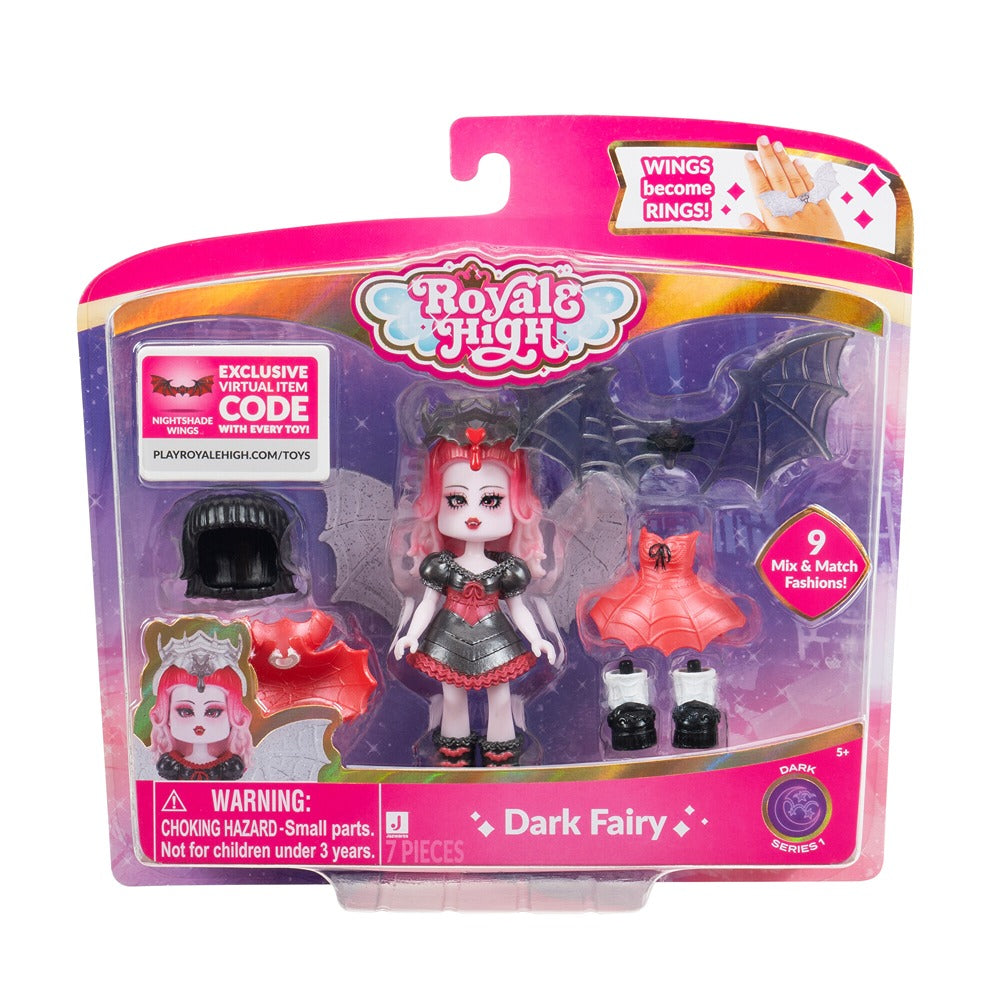 Royale High 3” Fashion Dolls Assortment - 1 Figure With 9 Fashion Accessories - Virtual Item Code Included - Series 1 - Ages 5+