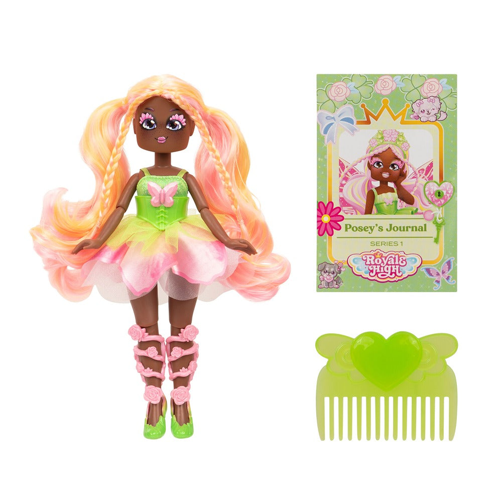 Royale High 9” Fashion Doll - Posey The Nature Fairy, Wave 1, Series 1 - Fairy Journal, Comb, And Virtual Item Code Included - Ages 5+