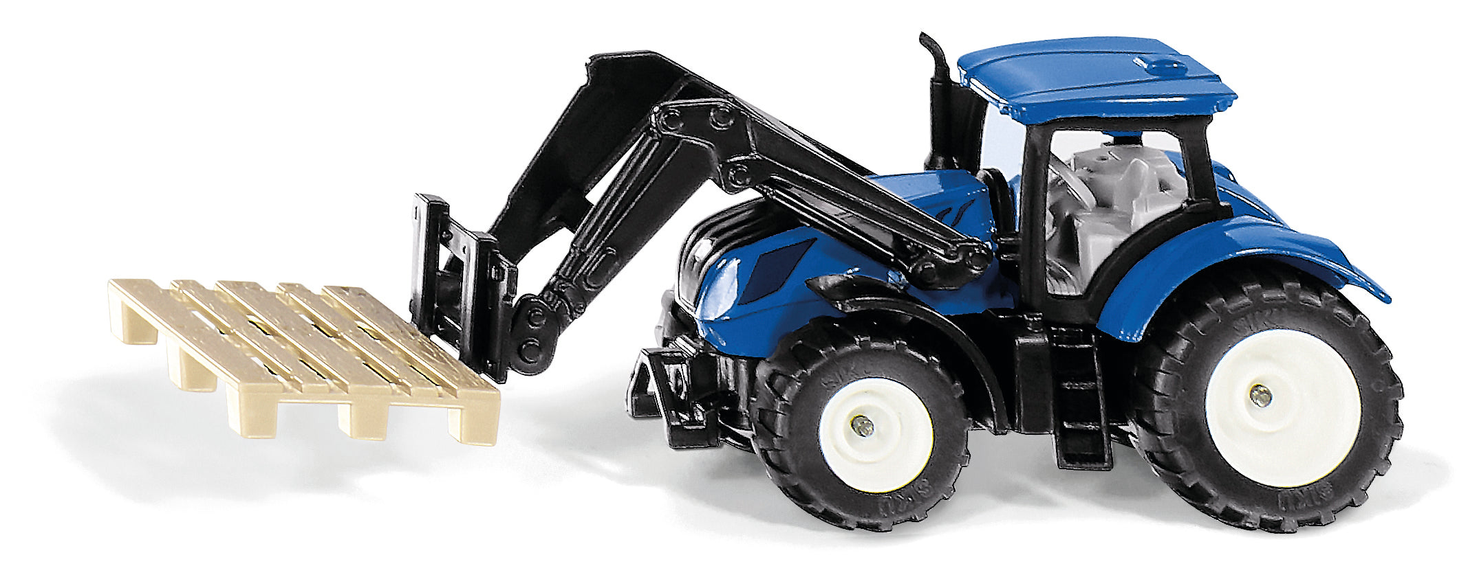 Siku 1:87 New Holland Tractor With Pallet Fork And Pallet