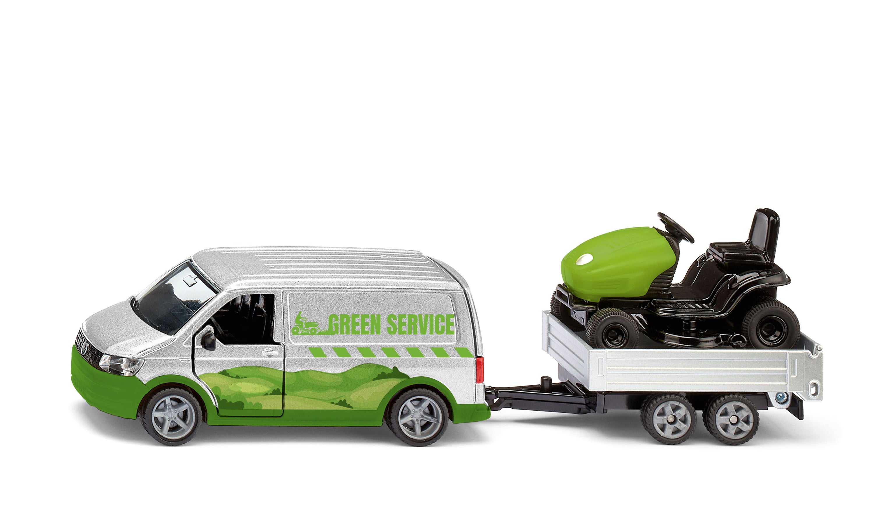 Siku 1:50 Vw T6 With Lawn Tractor