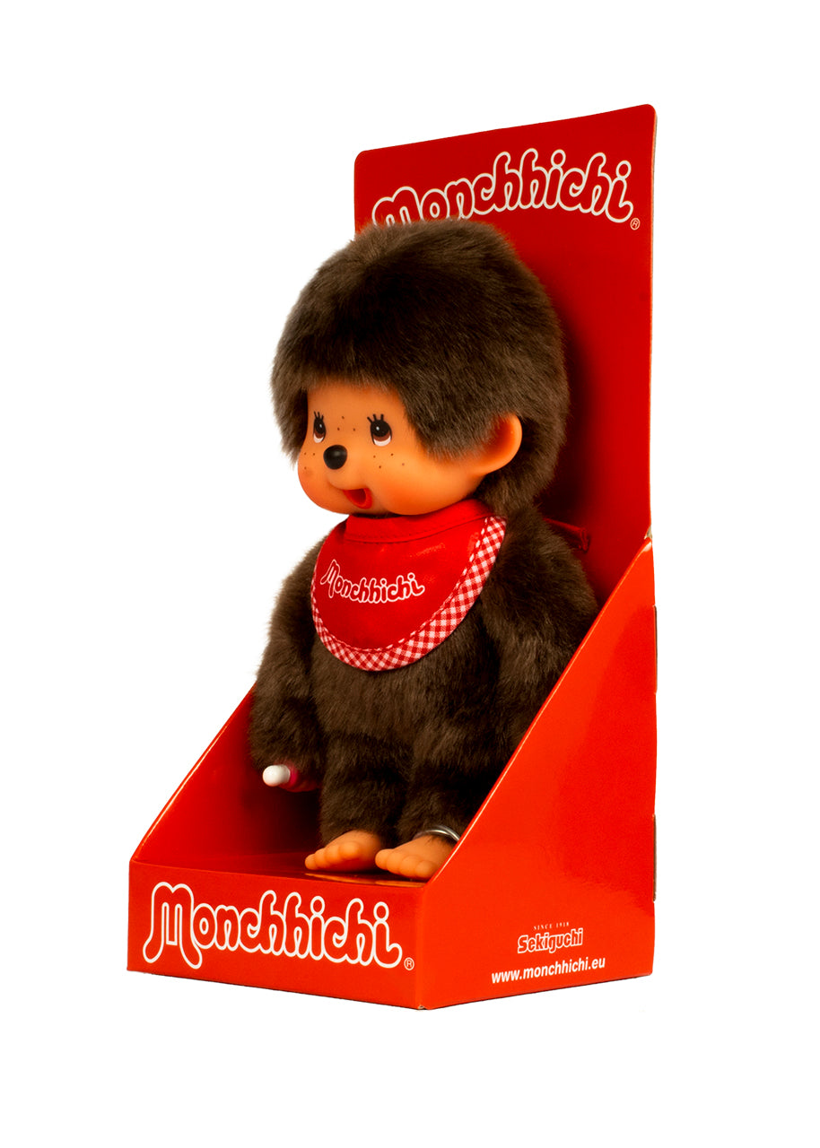Monchhichi Classic Plush Boy In A Red Bib