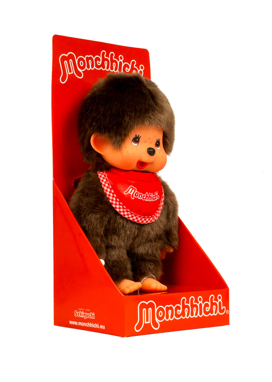 Monchhichi Classic Plush Boy In A Red Bib
