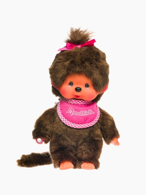 Monchhichi Classic Plush Girl In A Pink Bib