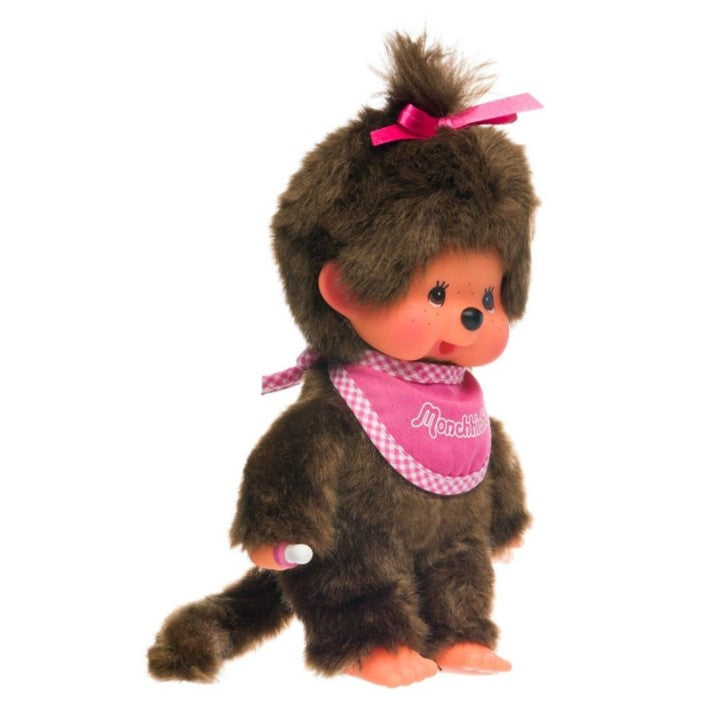 Monchhichi Classic Plush Girl In A Pink Bib