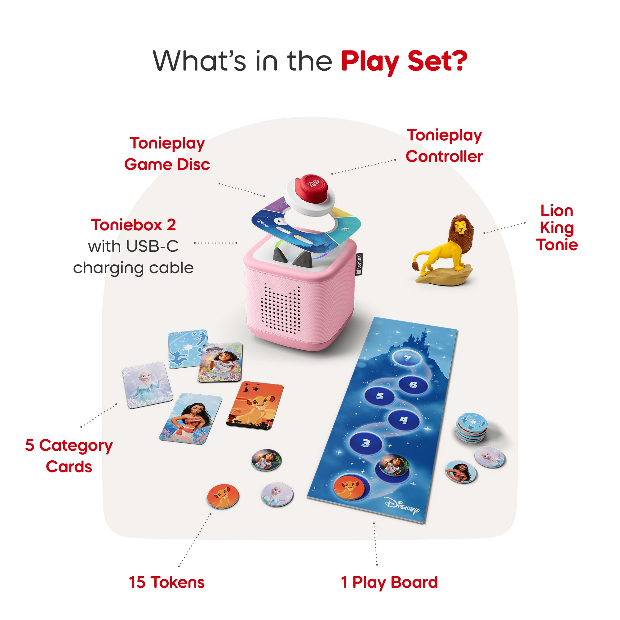 Tonies Toniebox 2 Full Play Set In Cloud Pink With Lion King Tonie Figure
